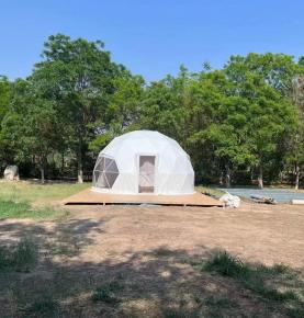 6m / 7m /8m Starry Skylight Geodesic Dome Tents for Desert Glamping 