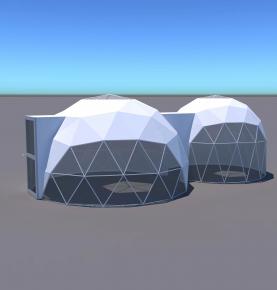 5m + 3m Luxury Dome  Combination Igloo Tent Hotel with Bathroom