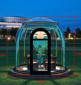 Diameter 2.6m Height 2.5m Transparent pc dome tent, dome house, moon dome